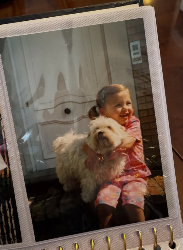 Justine als kind met haar hond